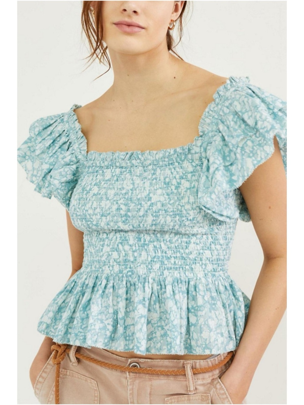 Anthropologie | Love the Label smocked peplum blouse